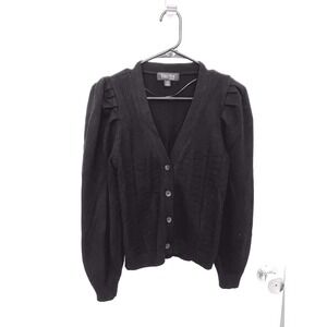 Truth Cardigan Sweater Knit Long Sleeve‎ Button Front Womens Black Size medium